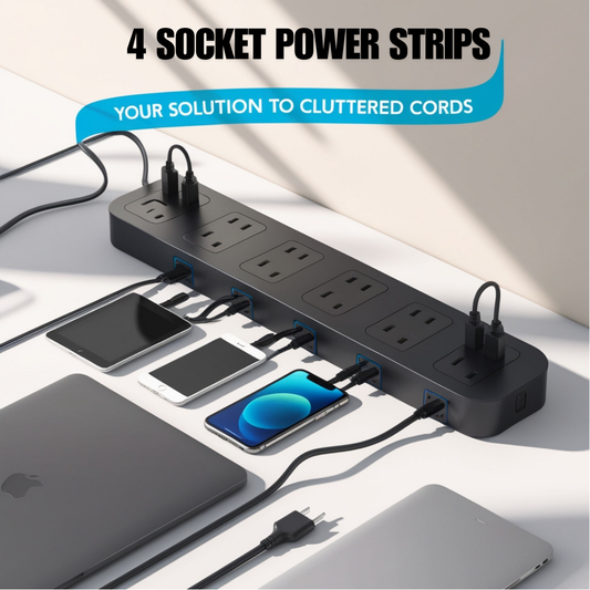 4 Socket Power Strips: Your Solution to cluttered Cords