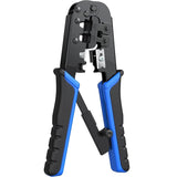 FEDUS Ethernet Crimp Tool,Cat5 Cat5e Cat6 Crimping tool for UTP 8P/RJ45 and 6P/RJ12 4P/RJ11 connectors Crimp, Cut, Strip Tool,Professional Network Crimper Cutter Stripper, Network Wire Stripper Black