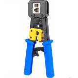 FEDUS Passthrough Crimping tool, Crimp, Cut, Strip Tool Pass-Through Ethernet Crimper, Professional RJ45 Crimp Tool for 8P/RJ45 and 6P/RJ12 4P/RJ11, Cat6a Cat6 Cat5e Pass Through & Regular Connectors