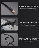 FEDUS 1M 3 Pin AC Laptop Power Cord Cable Notebook Computer Replacement Charger Cord Wire 18AWG Laptop Adapter Power Cable Laptop Charger Power Cord Universal Mickey Mouse Connector Power Cord