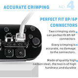 FEDUS Ethernet Crimp Tool,Cat5 Cat5e Cat6 Crimping tool for UTP 8P/RJ45 and 6P/RJ12 4P/RJ11 connectors Crimp, Cut, Strip Tool,Professional Network Crimper Cutter Stripper, Network Wire Stripper Black