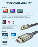 FEDUS USB C to HDMI Cable, 4K@60Hz Type-C to HDMI Adaptor for Home Office and MAC Thunderbolt 3/4 Compatible USB C to HDMI Converter for Laptop, Mobile, iPad Pro, MacBook, Chromebook, TV, Monitor