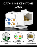 FEDUS Cat5/5e/6 RJ45 Keystone Jack Adapter, UTP Modular Female Network