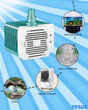 FEDUS 20 Watt Cooler Pump Water Pump, Submersible Pump For Aquarium, Fountain Pump, Cooler Water Pump, Cooler Water Pump, Fountain Motor Pump Small, aquarium pump for Desert Air Cooler, Aquarium,Cyan