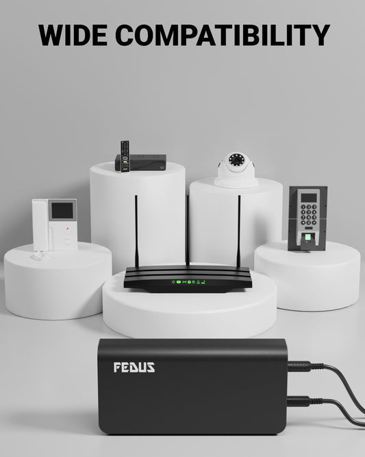 FEDUS UPS For Wifi Router, Router UPS 12V Mini Inverter UPS For Wifi Router Broadband Modem Power Backup Upto 5 Hours For Jio Airtel Xtreme Intercom, Set-Top Box, Alexa, Mini Camera, 24 Month Warranty