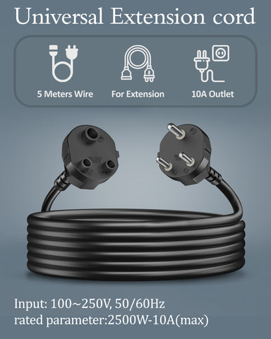 FEDUS Long 18AWG Heavy Duty Male to Female 3 Pin Power Extension Cord Wire, 10amp Indoor Outdoor Power Cord Extension Electrical Extender Power Cable for appliances, Electronics and Power Tools