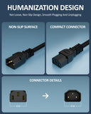 FEDUS IEC C13 to C14 Link Power Cable 250v Male to Female Power Extension Cord Cable,18AWG 10A for Computer, Printer, SMPS, Monitor, Server, Display Heavy Gauge Power Extension Cable