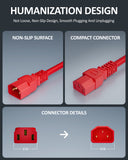 FEDUS IEC C13 to C14 Link Power Cable 250v Male to Female Power Extension Cord Cable,18AWG 10A for Computer, Printer, SMPS, Monitor, Server, Display Heavy Gauge Power Extension Cable