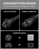 FEDUS 1.8M 3 Prong AU Australia SAA 3 Pins Plug 18 AWG Power Cord with IEC 320 C5 AU Plug Clover Leaf Laptop Pure Copper Power Cable for PCs Monitors Power adapters, Printer, Appliances