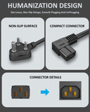 FEDUS 90 Degree L Shape 3 Pin Computer Power Cable Cord for Desktops PC and Printers/Monitor SMPS Power Cable IEC Mains Power Cable Black