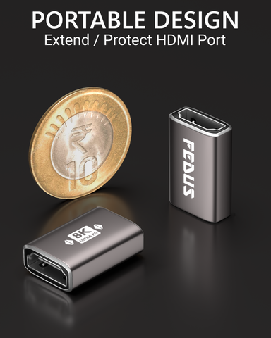 FEDUS HDMI Coupler Female to Female HDMI Jointer Connector 8K@60Hz 4K@144Hz 1080p 2.1 HDMI to HDMI Cable extender