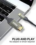 FEDUS USB C to HDMI Cable, 4K@60Hz Type-C to HDMI Adaptor for Home Office and MAC Thunderbolt 3/4 Compatible USB C to HDMI Converter for Laptop, Mobile, iPad Pro, MacBook, Chromebook, TV, Monitor