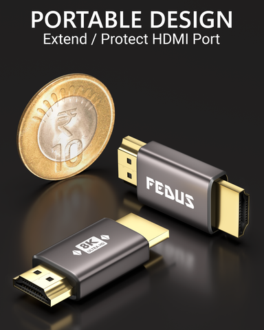 FEDUS 8K Ultra HD HDMI male to male connector HDMI Male Coupler Converter, HDMI Extension, HDMI 2.1 Adapter Extender for Led LCD TV Stick, Xbox, PS4 PS5, Supports 3D HDR, eARC, 8K@60Hz 4K@144Hz