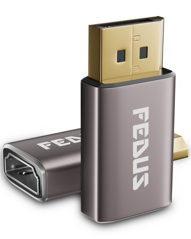 FEDUS 4K@60Hz DisplayPort to HDMI Adapter Uni-Directional DP 1.4 Computer to HDMI 2.0 Screen(Male to Female) Display Port Male DP to HDMI Female DP to HDMI cable/Video Converter DP PC to HDMI