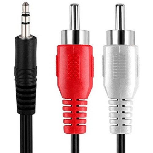 FEDUS 3.5mm Jack Stereo Audio Male to 2 RCA Male Cable AV Audio Video Cable TV-Out Cable Speaker Amplifier Connect RCA Audio Video TRS 3-Pole Male Plug to Dual RCA Male - FEDUS