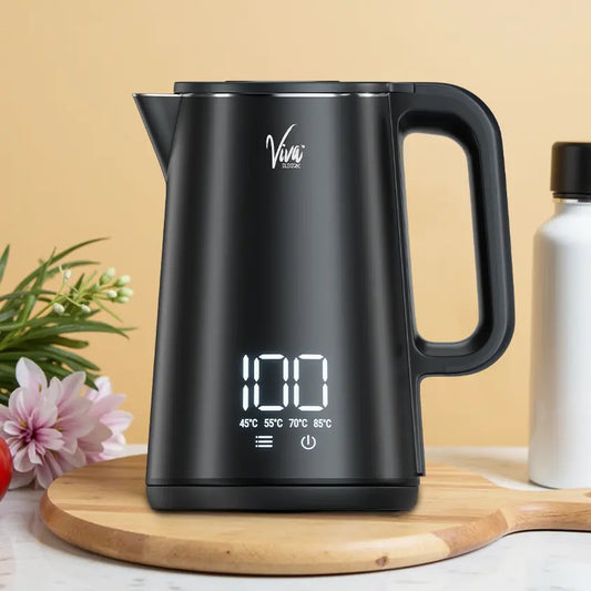 FEDUS Viva Digital Display Temperature Control Electric Kettle, 1.8 Litres 1500W Hot Water Kettle Jug, Insulated Cool-Touch Exterior, Keep Warm & Temperature Settings Auto Shut-Off Boil Dry Protection