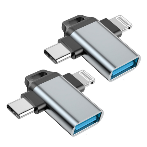 FEDUS 2-in-1 OTG adapter, OTG Cable, Lightning & USB C to USB 3.0 Adapter, Pendrive connector type c OTG connector