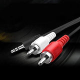 FEDUS 3.5mm Jack Stereo Audio Male to 2 RCA Male Cable AV Audio Video Cable TV-Out Cable Speaker Amplifier Connect RCA Audio Video TRS 3-Pole Male Plug to Dual RCA Male - FEDUS