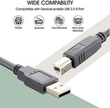 FEDUS USB 2.0 High Speed Printer Cable Scanner Cable A Male to B Male for HP, Canon, Etc.-Grey - FEDUS