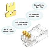 FEDUS 20 Pcs Cat6 RJ45 Ends, Cat6 Connector, 8P8C Cat5, Cat6, Cat5e RJ45 Connector, Ethernet Cable Crimp Connectors UTP Network Plug for Solid Wire and Standard Cable, LAN Crimp Module Plugs - FEDUS