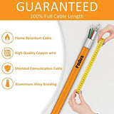 FEDUS 23AWG Pure Copper 3+1 CCTV Camera Coaxial Cable For High-Speed Audio Video Signal BNC Video & Power Cord With Breading Alloy Positive Negative Mic Earth Wire in Orange Colour - FEDUS