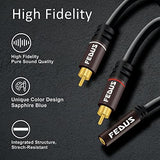 FEDUS RCA to 3.5mm Female 3.5mm to 2RCA Male Stereo Audio Cable Metal Shell 3.5mm 1/8" TRS Stereo to Dual RCA Jack Adapter Y Cable for Smartphones, Headphone, MP3, Tablets,Home Theater - FEDUS