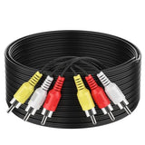 FEDUS rca cable | rca to rca cable, 3RCA Male to 3RCA Male Stereo Audio Video Cable Composite Audio Video Av Cable Gold Plated 3 to 3 RCA Male Audio Plug Video for DVD VCD TV Amplifier Projector - FEDUS