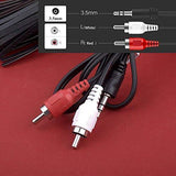 FEDUS 3.5mm Jack Stereo Audio Male to 2 RCA Male Cable AV Audio Video Cable TV-Out Cable Speaker Amplifier Connect RCA Audio Video TRS 3-Pole Male Plug to Dual RCA Male - FEDUS