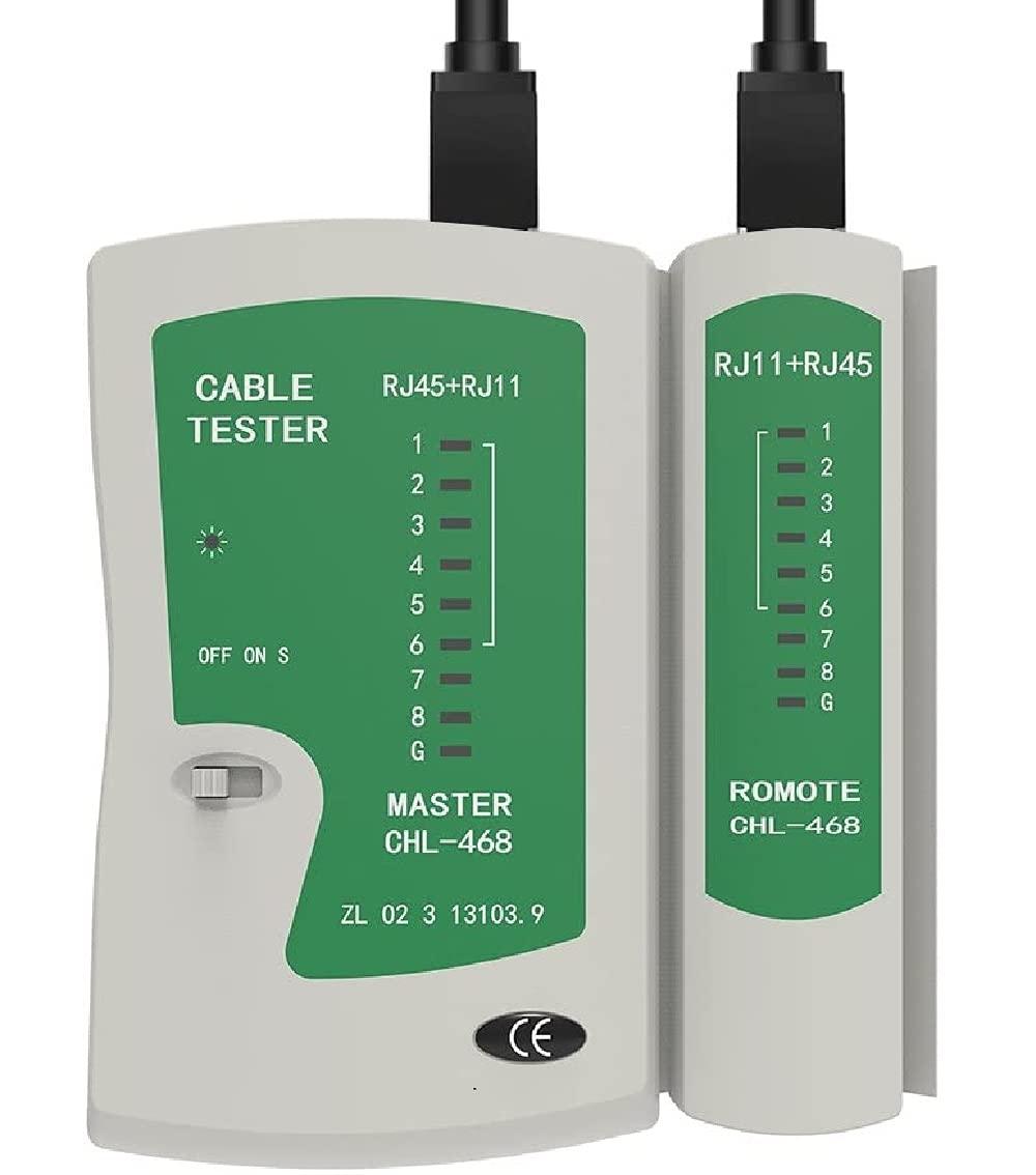 FEDUS RJ45 and RJ11 Network LAN Cable Tester with LED Indicators RJ11 RJ12 CAT5 CAT 6 UTP Network Ethernet Cable Tester Test Tool for Internet Broadband Connection. Telephone Line Detector Tracker - FEDUS