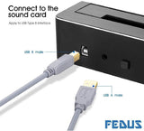 FEDUS USB 2.0 High Speed Printer Cable Scanner Cable A Male to B Male for HP, Canon, Etc.-Grey - FEDUS