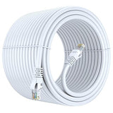 FEDUS Cat6 Ethernet Cable, High Speed 550Mhz 10 Gigabit Speed Utp Lan Cable, Network Cable Internet Cable Rj45 Cable Lan Wire, 6 Wires For Laptop, Pc, Television, Router, Modem-White Colour - FEDUS