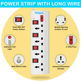 FEDUS Long Wire Switch Board Extension | Extension Boards with Switch,Extension Board with Long Wire, Extension Board for Computer, Surge Protectors Spike Buster, Switch Board - FEDUS