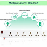 FEDUS Long Extension Board Extension Box | Spike Guard 6 Socket 6 Switch Junction Box with Switch, Extension Cords Cord, Spike Buster, Extension Board - FEDUS