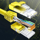 Fedus Cat6 Ethernet Cable, High Speed 550Mhz 10 Gigabit Speed Utp Lan Cable, Network Cable Internet Cable Rj45 Cable Lan Wire, 6 Wires For Laptop, Pc, Television, Router, Modem-Yellow Colour - FEDUS