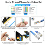 FEDUS RJ45 Cat7 & Cat6A Crimping Connectors plug, 50U Nickel Plated 3 Prong Shielded FTP/STP External Ground 23 AWG (0.573mm) Cable, RJ45 8P8C Plug, SILVER - FEDUS