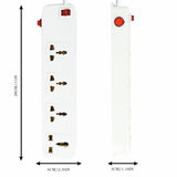 FEDUS Surge Protectors Spike Buster Extension Boards with Switch and Long Wire for Computer (4M/13F) - FEDUS