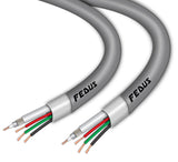 FEDUS 23AWG Pure Copper 3+1 CCTV Camera Coaxial Cable For High-Speed Audio Video Signal BNC Video & Power Cord With Breading Alloy Positive Negative Mic Earth Wire - FEDUS