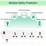 FEDUS Surge Protectors Spike Buster Extension Boards with Switch and Long Wire for Computer (4M/13F) - FEDUS