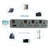 FEDUS Switch Board Extension Cords with Long Wire for Computer, Surge Protectors Spike Buster - FEDUS