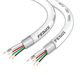 FEDUS 23AWG Pure Copper 3+1 CCTV Camera Coaxial Cable For High-Speed Audio Video Signal BNC Video & Power Cord With Breading Alloy Positive Negative Mic Earth Wire in White Colour - FEDUS