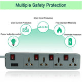 FEDUS Switch Board Extension Cords with Long Wire for Computer, Surge Protectors Spike Buster - FEDUS